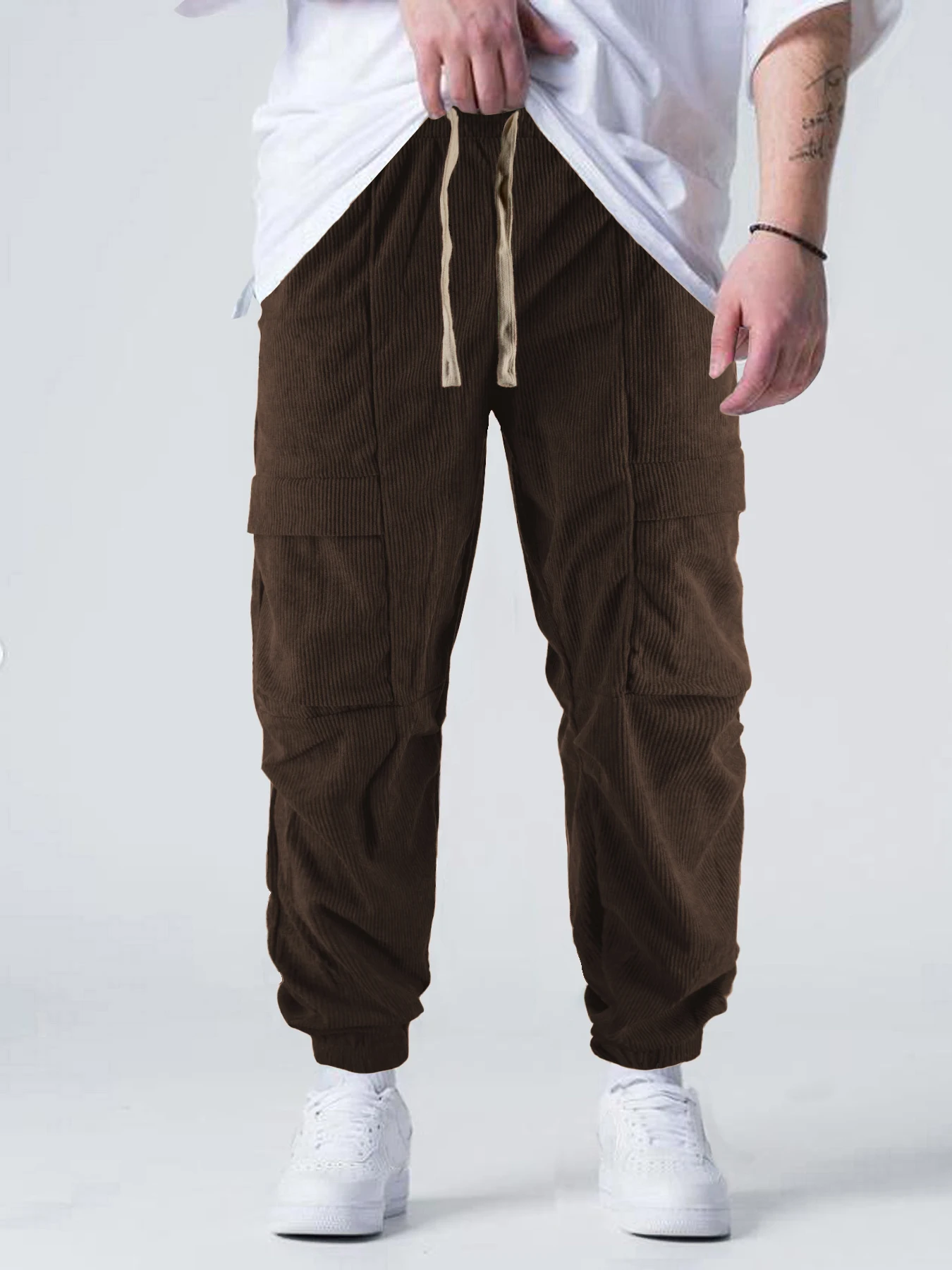 Men's spring and autum corduroy elastic waist head pull type pant rope suitable for leisure sports fitness jogging elastic shac
Men's spring and autum corduroy elastic waist head pull type pant rope suitable for leisure sports fitness jogging elastic shac