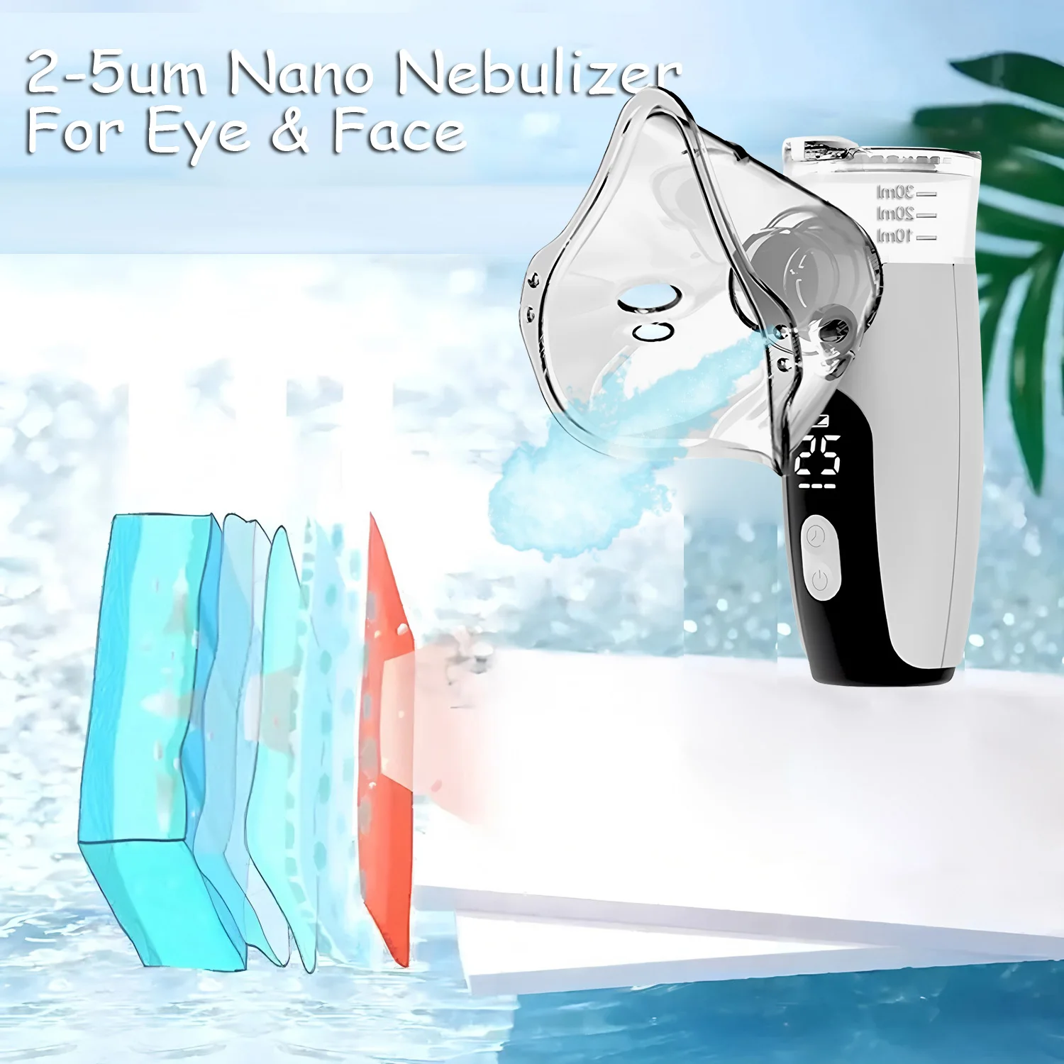 Портативный нано-распылитель для лица: мини-увлажнитель, косметический прибор для ухода за кожей с LED-дисплеем, портативный паровой небулайзер
Портативный нано-распылитель для лица: мини-увлажнитель, косметический прибор для ухода за кожей с LED-дисплеем, портативный паровой небулайзер