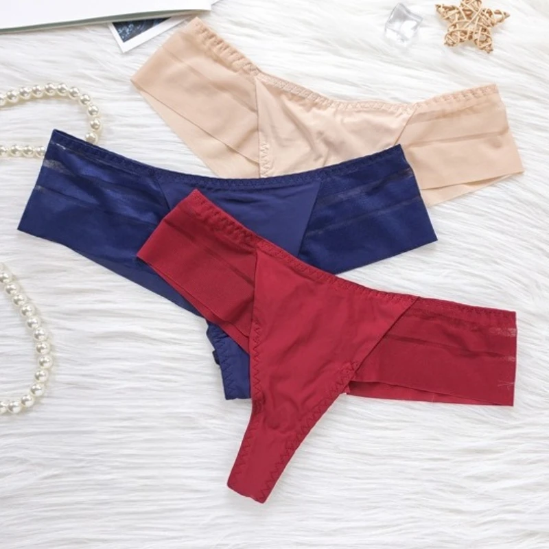 Striped Sexy Lingerie Low Waist Women's Underwear Seamless Breathable Lace Briefs T-back T-pants Solid Thong Ice Silk Underpants
Striped Sexy Lingerie Low Waist Women's Underwear Seamless Breathable Lace Briefs T-back T-pants Solid Thong Ice Silk Underpants