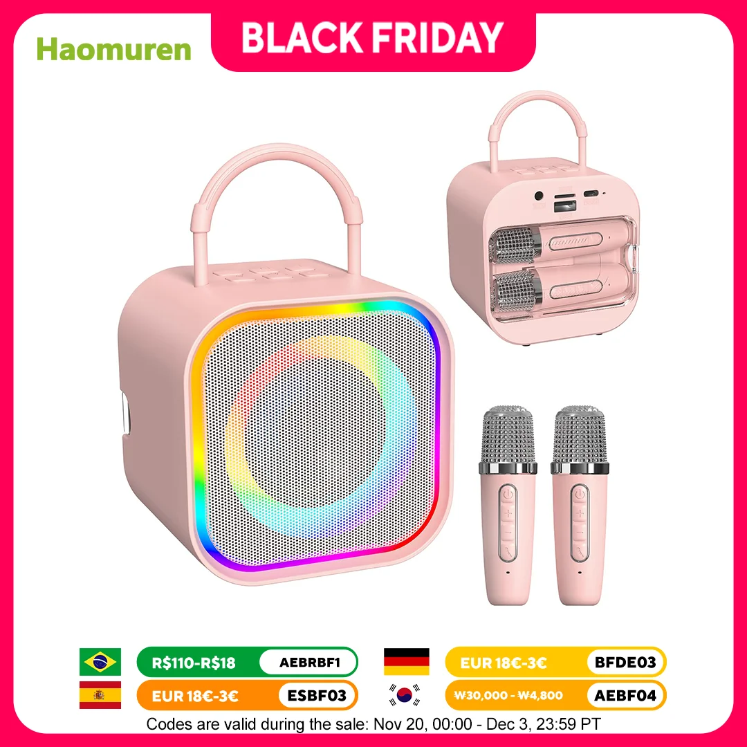 Haomuren Kids Mini Karaoke Machine with 2 Wireless Mics Portable Bluetooth Karaoke Speaker for Toddler Birthday Gifts Toys
Haomuren Kids Mini Karaoke Machine with 2 Wireless Mics Portable Bluetooth Karaoke Speaker for Toddler Birthday Gifts Toys