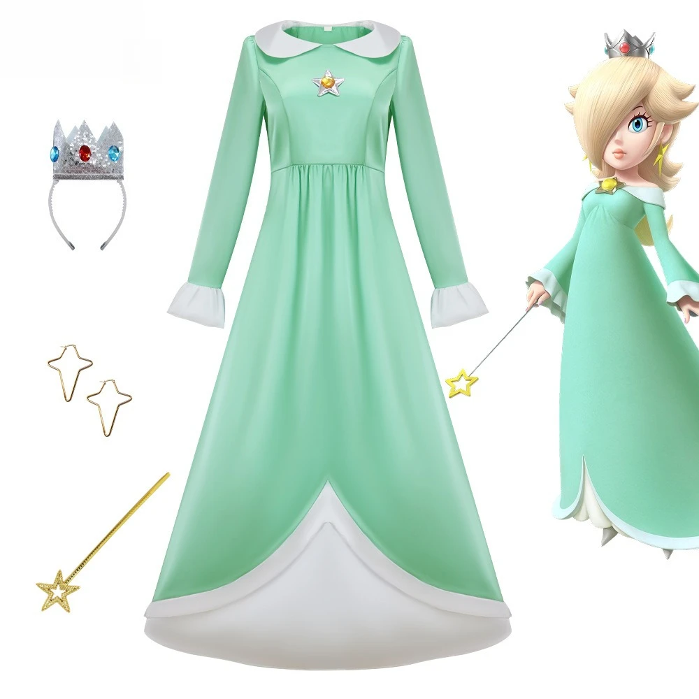 Anime Princess Peach Cosplay Costume Blue Dress With Crown magic wand Set Princess Disguise Halloween Carnival Party Outfits
Anime Princess Peach Cosplay Costume Blue Dress With Crown magic wand Set Princess Disguise Halloween Carnival Party Outfits