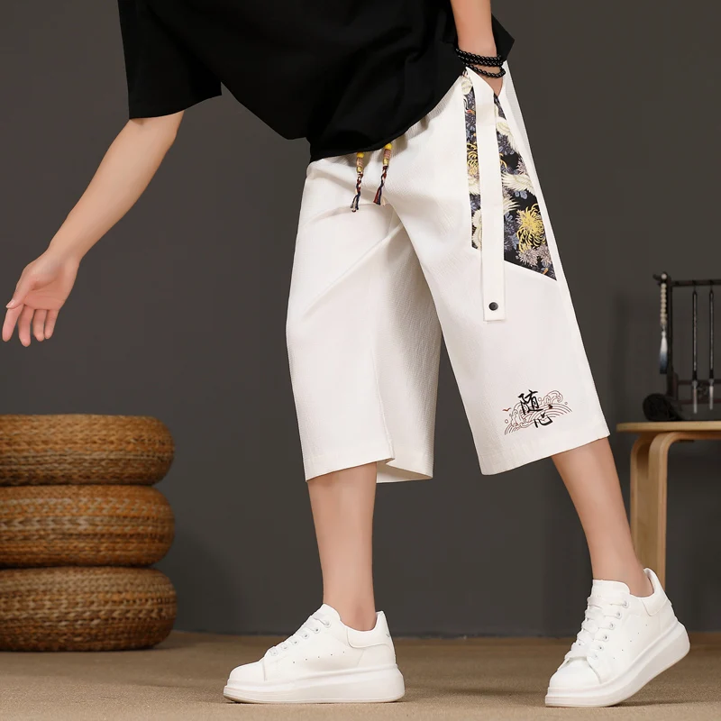 Мужские летние шорты из ледяного шелка, повседневные, свободного кроя, с эластичным поясом, длиной 7/8, в традиционном китайском стиле, модные брендовые брюки Harlan
Мужские летние шорты из ледяного шелка, повседневные, свободного кроя, с эластичным поясом, длиной 7/8, в традиционном китайском стиле, модные брендовые брюки Harlan