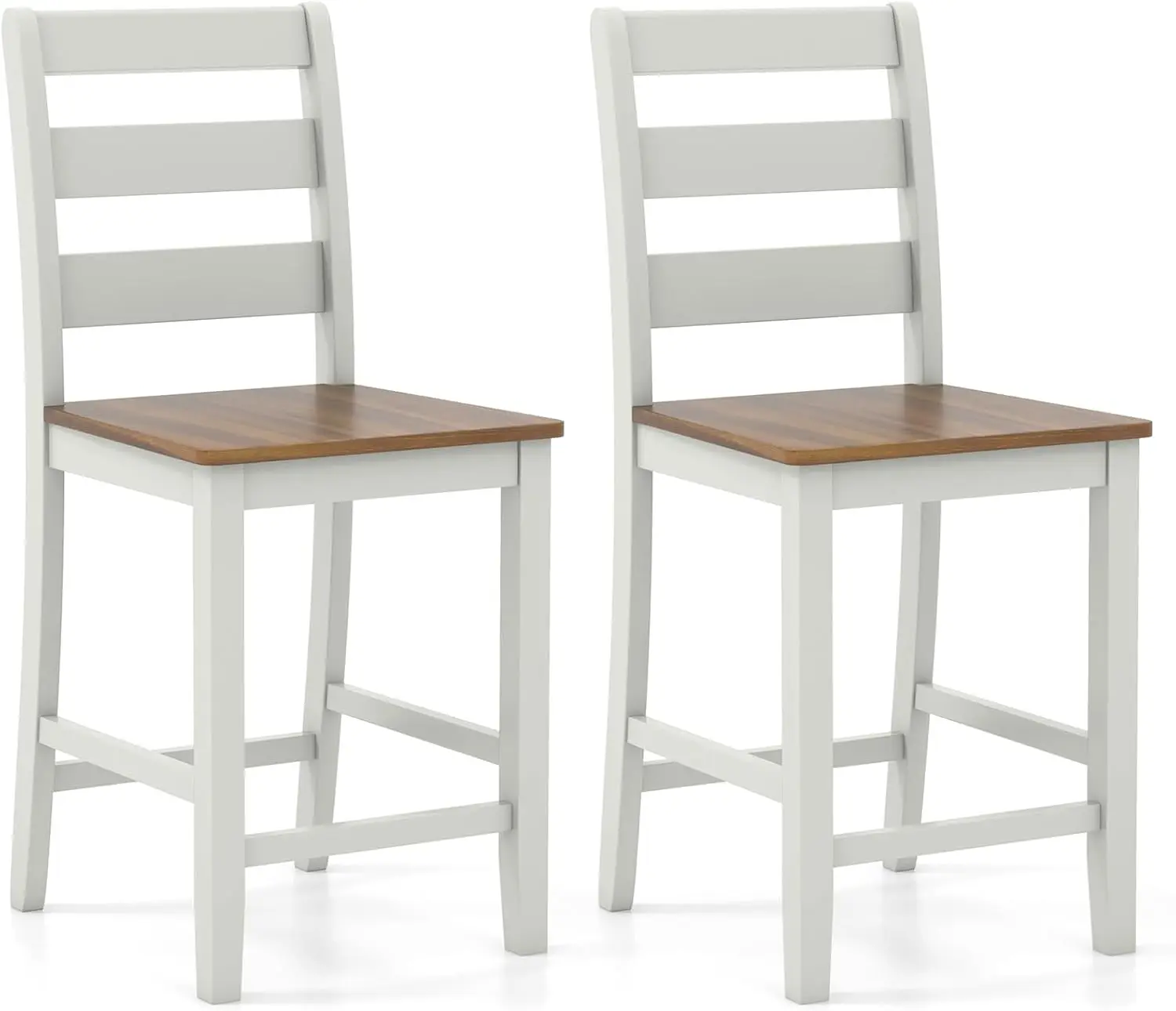 Set of 2 Counter Height Chairs, 24'' Wooden Bar Stools with Back Support, Footrest, Acacia Wood Legs, Mid Century Modern Isla
Set of 2 Counter Height Chairs, 24'' Wooden Bar Stools with Back Support, Footrest, Acacia Wood Legs, Mid Century Modern Isla