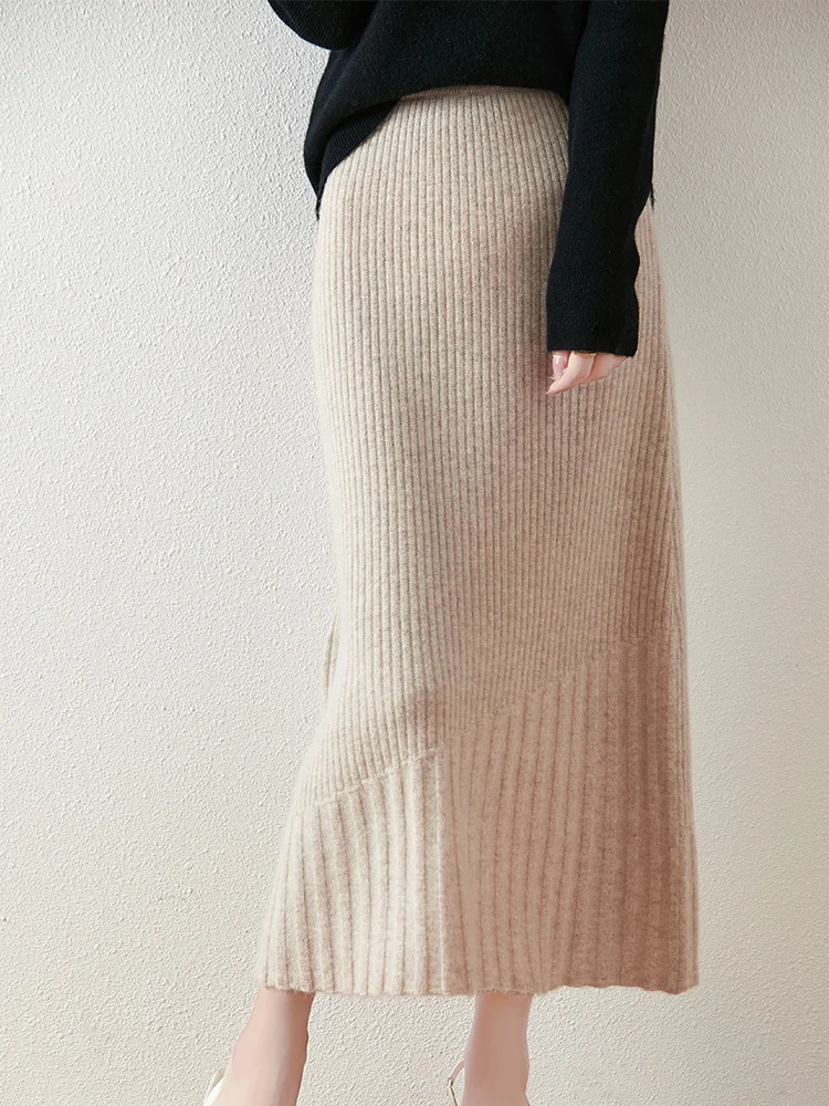 Slim Mermaid Skirts Women's Wave Skirt 100% Merino Wool High Waist Stretch Knit Skirts Fall Winter for Woman Grace Comfort Skirt 
Slim Mermaid Skirts Women's Wave Skirt 100% Merino Wool High Waist Stretch Knit Skirts Fall Winter for Woman Grace Comfort Skirt