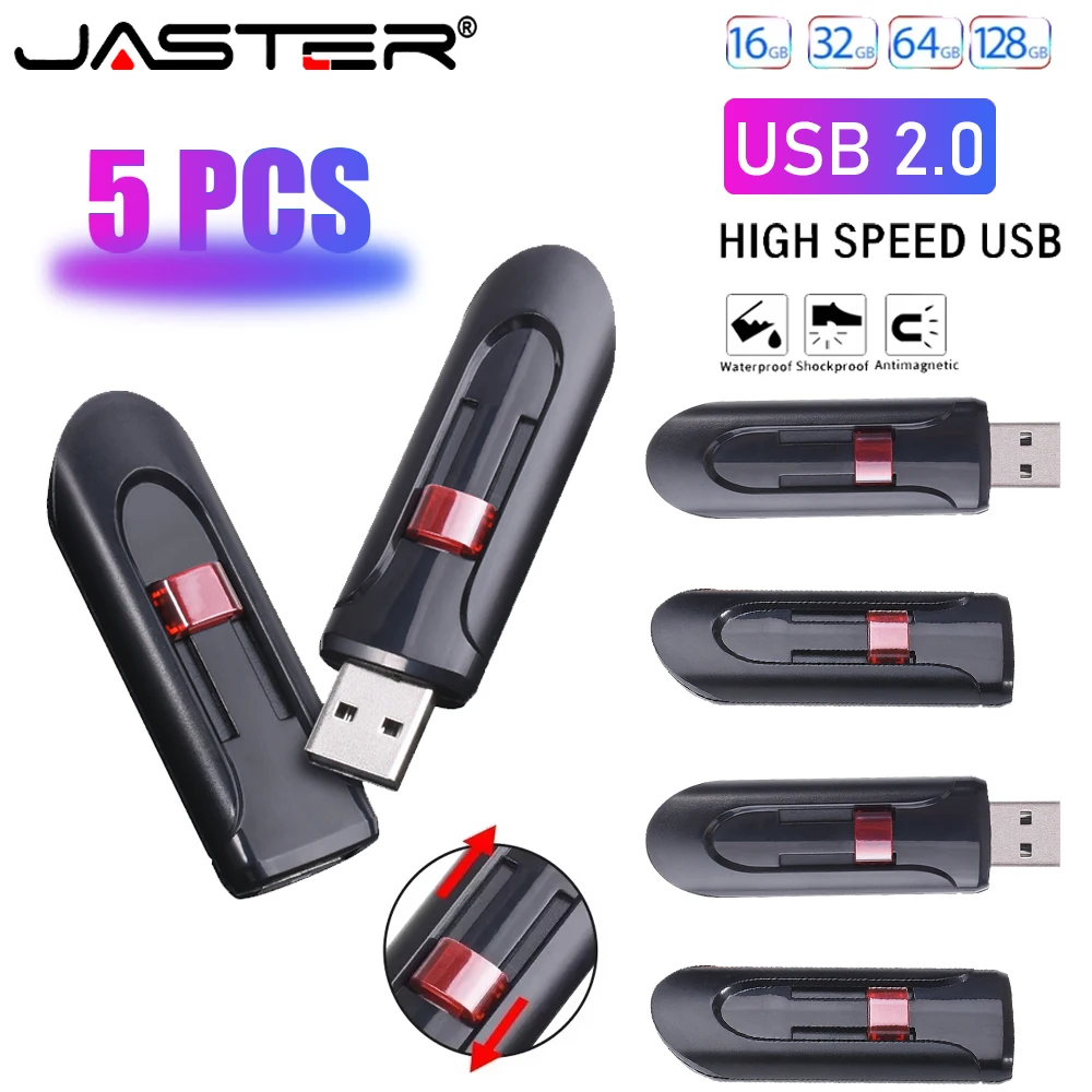 JASTER 5 PCS LOT Pen Drive 128GB Retractable USB 2.0 Flash Drive 64GB for Laptop Memory Stick 32GB Black USB Stick Mini U Disk
JASTER 5 PCS LOT Pen Drive 128GB Retractable USB 2.0 Flash Drive 64GB for Laptop Memory Stick 32GB Black USB Stick Mini U Disk