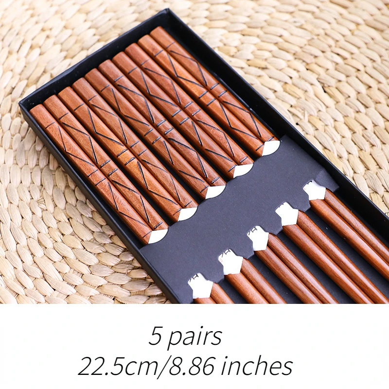 5 pair Reusable Natural Wood Chopsticks Red jujube wood Dishwasher Safe Non-slip Elegant Design Environmental Wooden Chopsticks
5 pair Reusable Natural Wood Chopsticks Red jujube wood Dishwasher Safe Non-slip Elegant Design Environmental Wooden Chopsticks