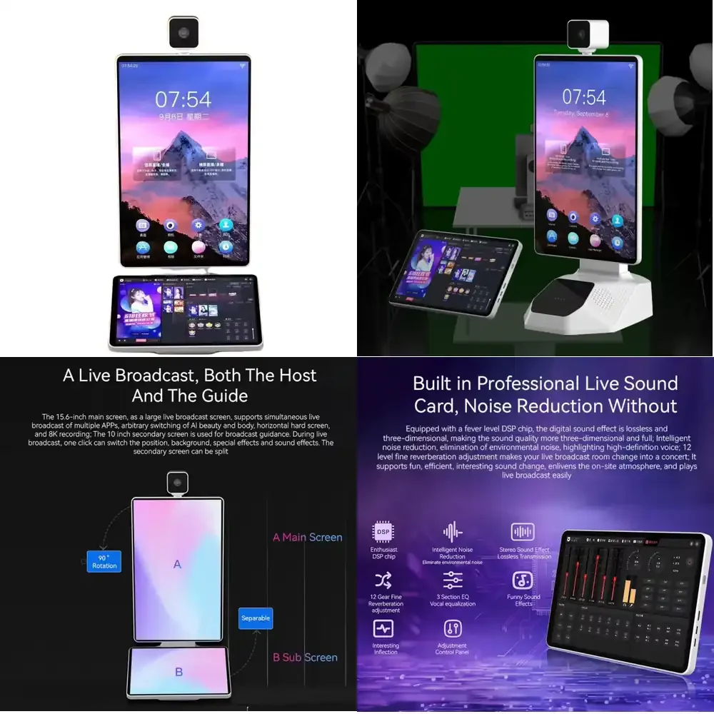 New Professional 15.6 Inch Live Broadcast Machine Multi-functional Integration of All in One Machine Desktop Beautify Effect
New Professional 15.6 Inch Live Broadcast Machine Multi-functional Integration of All in One Machine Desktop Beautify Effect