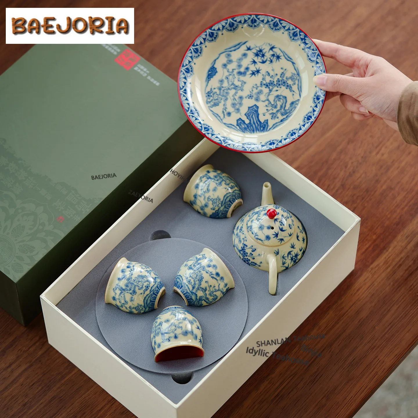 High-temperature Enameling Pine Bamboo Plum Tea Set Complete Set Handmade Tea Ceremony Set Teapot And Tea Cup Set For Tea Gift
High-temperature Enameling Pine Bamboo Plum Tea Set Complete Set Handmade Tea Ceremony Set Teapot And Tea Cup Set For Tea Gift