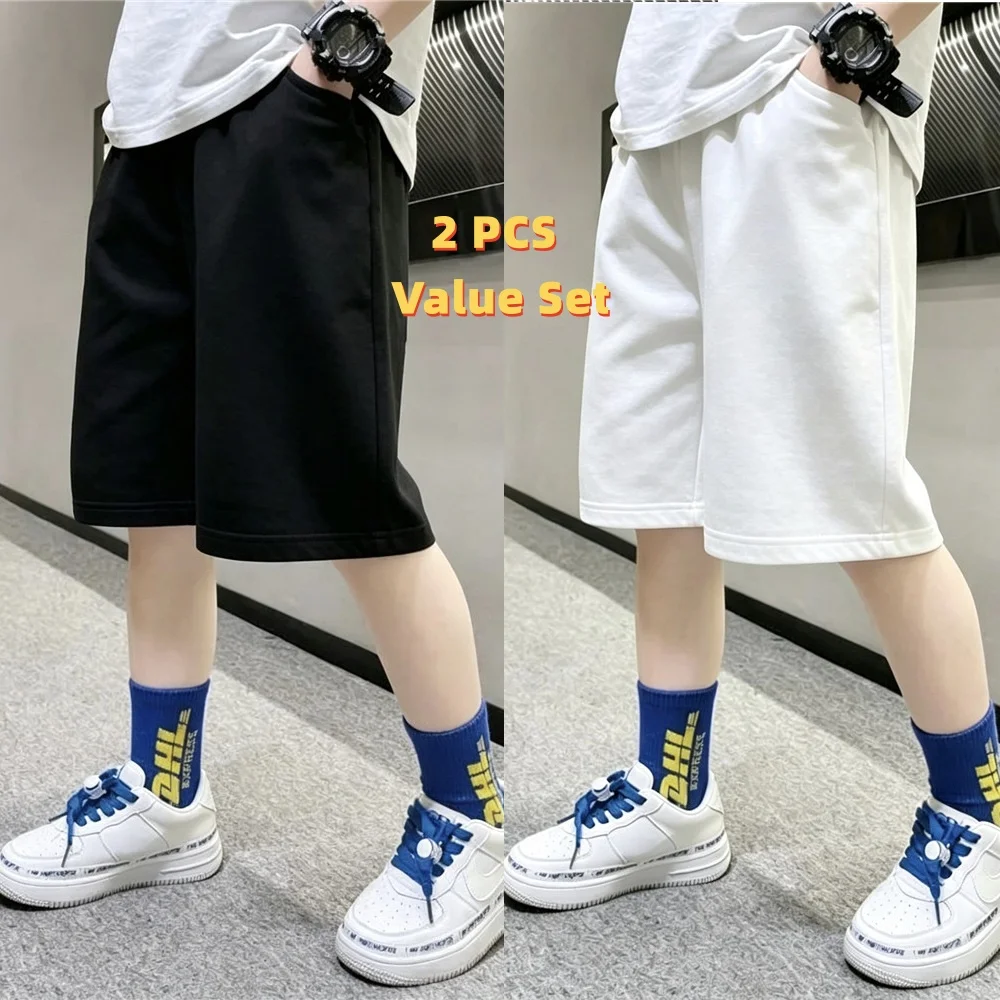 Boys Girls 2PCS Cotton Shorts Unisex Kids Elastic Waist Solid Casual Knee Length Shorts Set for 3-16Y
Boys Girls 2PCS Cotton Shorts Unisex Kids Elastic Waist Solid Casual Knee Length Shorts Set for 3-16Y