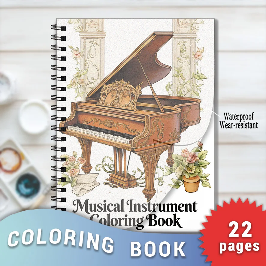 Vintage Grand Piano Musical Instrument Adult Coloring Book - 8.3×11.2 Inches, 22 Pages. A Elegant Pick for Classical Music Fans
Vintage Grand Piano Musical Instrument Adult Coloring Book - 8.3×11.2 Inches, 22 Pages. A Elegant Pick for Classical Music Fans