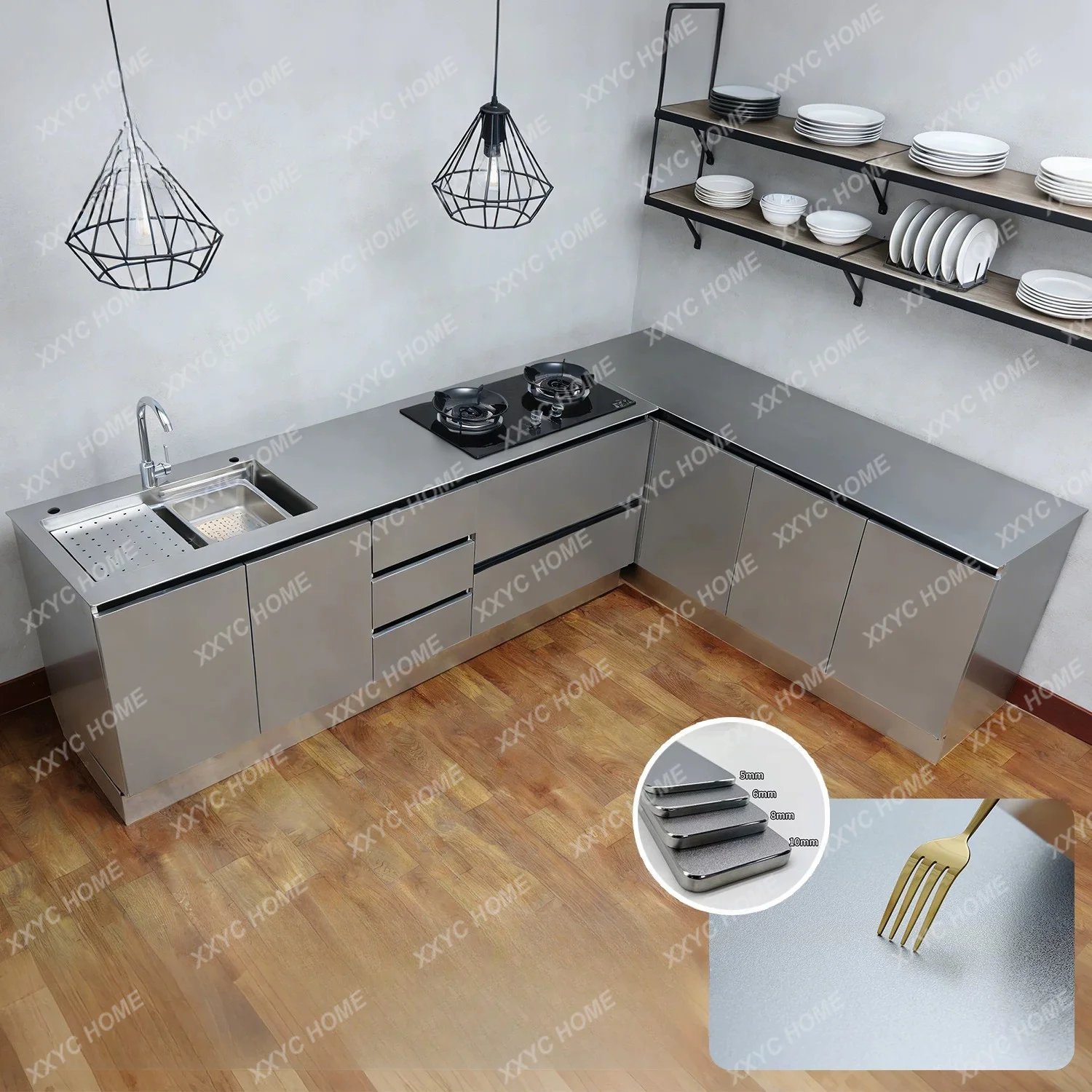 YY 304 stainless steel 5mm solid scratch-resistant countertop dining side cabinet integrated kitchen locker
YY 304 stainless steel 5mm solid scratch-resistant countertop dining side cabinet integrated kitchen locker
