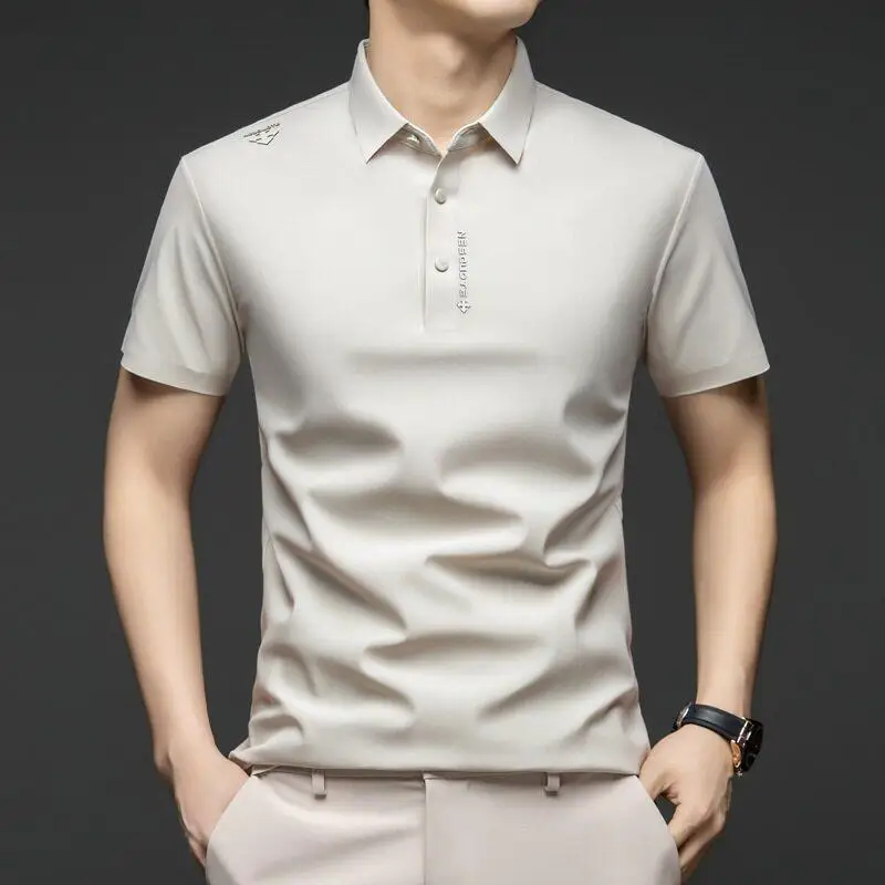 Business Casual Short Sleeve Shirt Seamless Midlife Loose Fit Turn-down Collar Top for Men Summer New Style T-shirt
Business Casual Short Sleeve Shirt Seamless Midlife Loose Fit Turn-down Collar Top for Men Summer New Style T-shirt