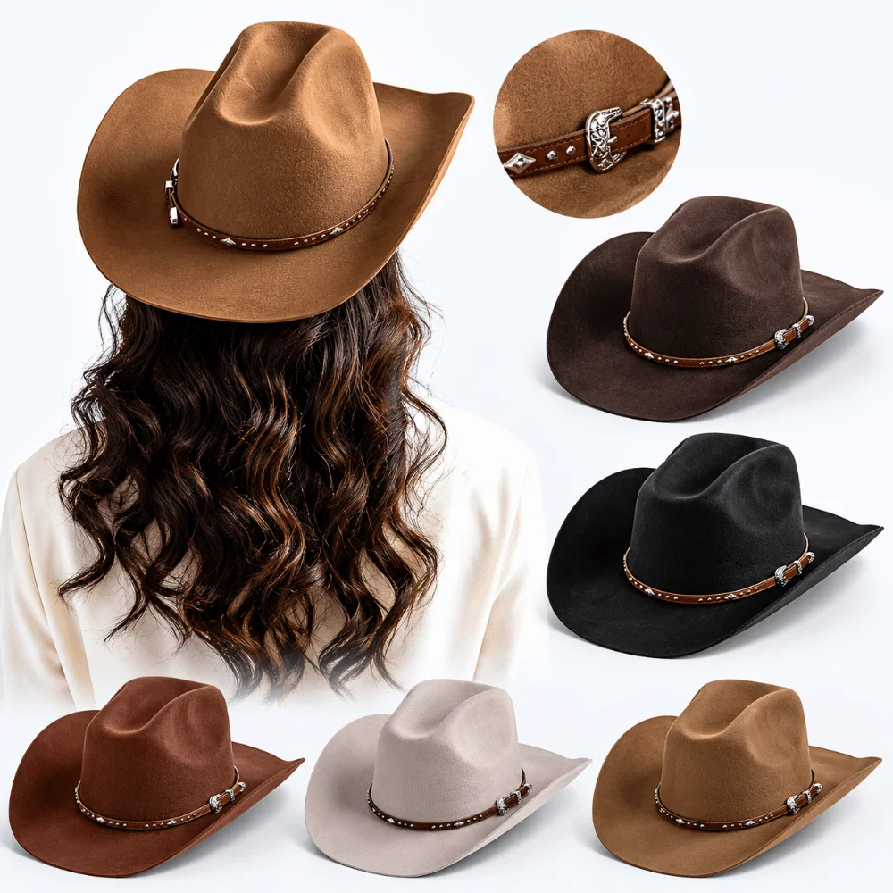 100% Wool Wool Cowboy Hat Concave Shape Wide Brim Western Cowboy Hat Curling Brim Decorative Buckle Fashion Western Hat
100% Wool Wool Cowboy Hat Concave Shape Wide Brim Western Cowboy Hat Curling Brim Decorative Buckle Fashion Western Hat
