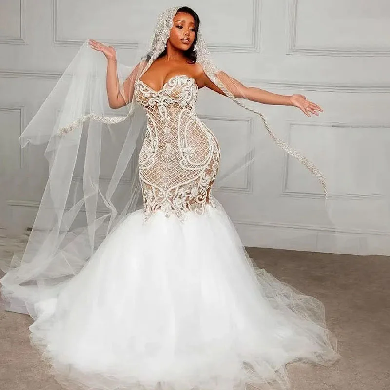 Mermaid Wedding Dress Plus Size Long Robe de mariage off Shoulder African Lace Castle Garden Bride Reception Bridal Gown
Mermaid Wedding Dress Plus Size Long Robe de mariage off Shoulder African Lace Castle Garden Bride Reception Bridal Gown