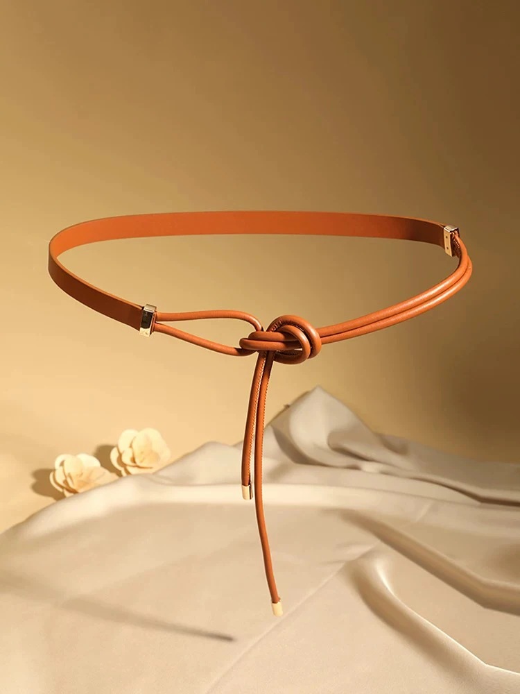 No Buckle Leather Skinny Waist Belt For Women Dresses Girls Fashion Self-Tie Waistband Knotted Decoration Small Belt
No Buckle Leather Skinny Waist Belt For Women Dresses Girls Fashion Self-Tie Waistband Knotted Decoration Small Belt