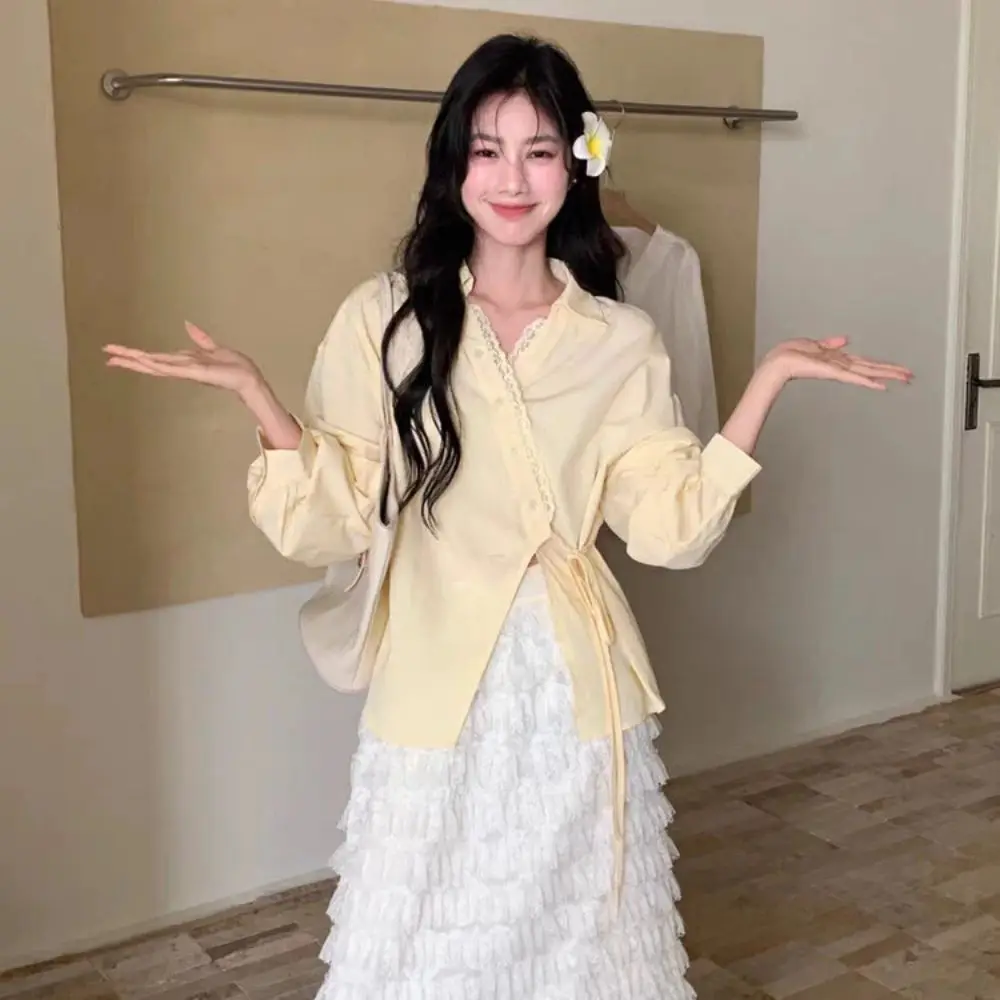 Футболка с v-образным вырезом и нерегулярным диагональным галстуком, лоскутная ретро кружевная блузка с длинными рукавами, шикарный укороченный топ, базовые футболки, женские рубашки
Футболка с v-образным вырезом и нерегулярным диагональным галстуком, лоскутная ретро кружевная блузка с длинными рукавами, шикарный укороченный топ, базовые футболки, женские рубашки