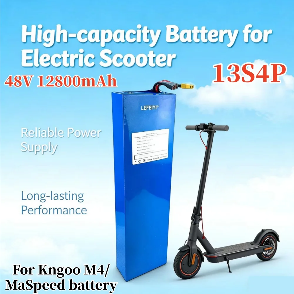 Аккумуляторная батарея 13S4P 48V для электросамокатов Kugoo M4/M4Pro/MaxSpeed, 12800 мАч, с встроенной BMS, элементы питания 18650.
Аккумуляторная батарея 13S4P 48V для электросамокатов Kugoo M4/M4Pro/MaxSpeed, 12800 мАч, с встроенной BMS, элементы питания 18650.