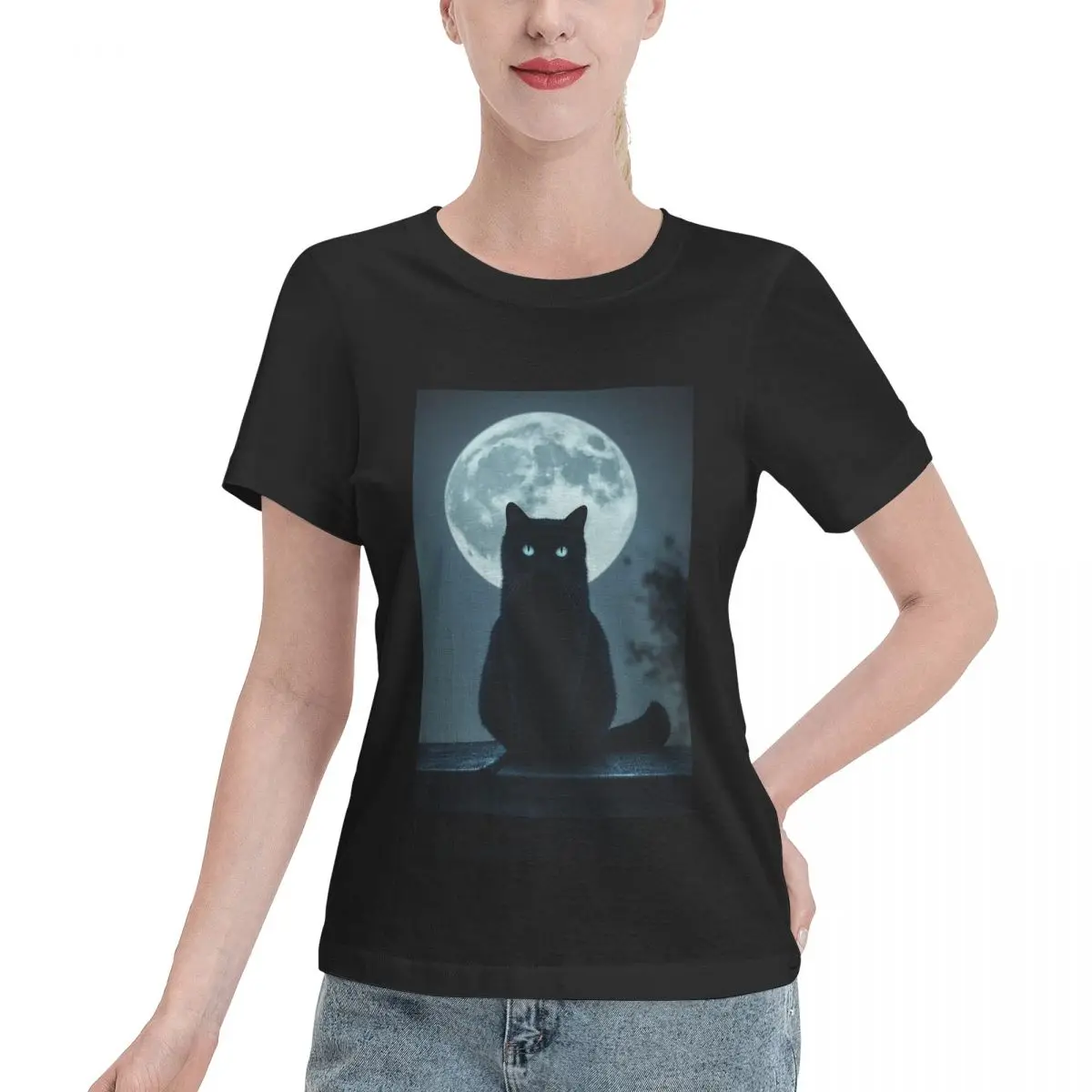 Cute Black Cat T-Shirt Women Short Sleeve T Shirts Crew Neck Clothing Cotton Summer Tees Streetwear
Cute Black Cat T-Shirt Women Short Sleeve T Shirts Crew Neck Clothing Cotton Summer Tees Streetwear