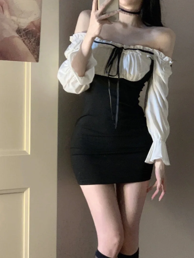 Sexy Fake Two-piece Black Mini Dress Women Summer Bag Hip College Outfits Y2k French Korean Beach Club Party Bodycon Dresses 원피스
Sexy Fake Two-piece Black Mini Dress Women Summer Bag Hip College Outfits Y2k French Korean Beach Club Party Bodycon Dresses 원피스
