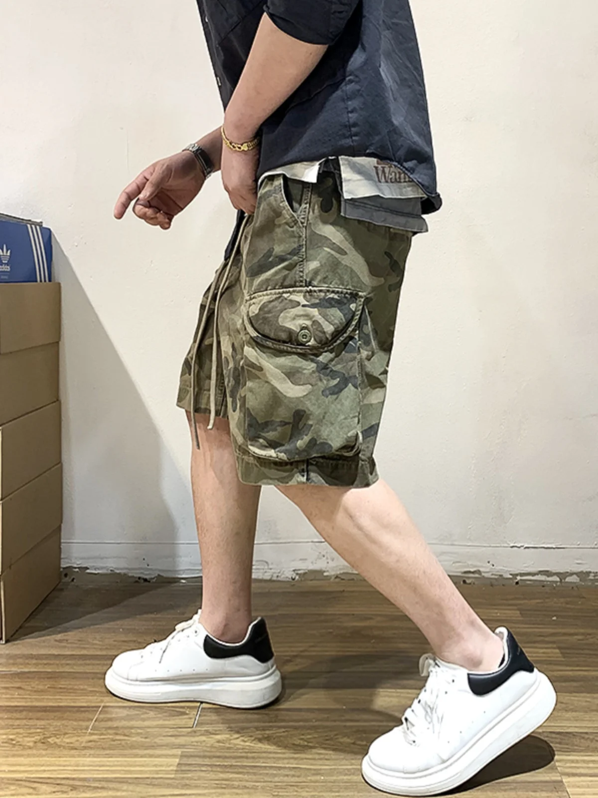 Модная камуфляжная рабочая одежда orts, мужские свободные повседневные брюки Haome, летние прямые брюки длиной пять четвертей, прямой крой
Модная камуфляжная рабочая одежда orts, мужские свободные повседневные брюки Haome, летние прямые брюки длиной пять четвертей, прямой крой