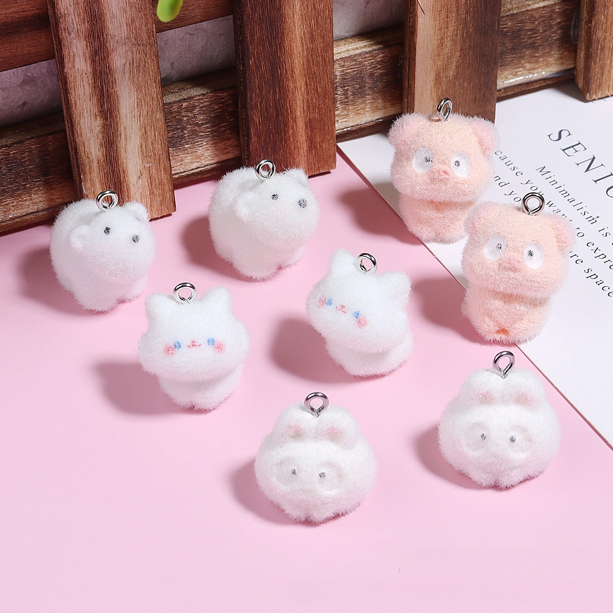 20PCS 3D Resin Flocking Cute animal Charm Mini Plush Doll Pendant for Necklace Keychain Making DIY Jewelry Accessories Wholesale
20PCS 3D Resin Flocking Cute animal Charm Mini Plush Doll Pendant for Necklace Keychain Making DIY Jewelry Accessories Wholesale