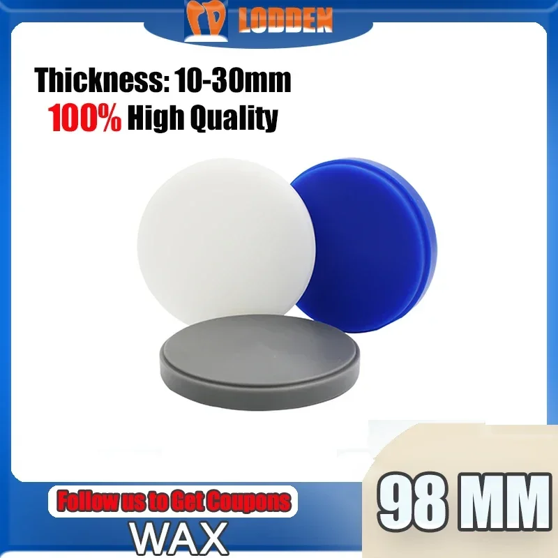 LODDEN Dental Lab WAX Dics 98mm*10-30mm Block for CAD CAM Wax Disk Dental Dentist Denture Materials Shore D Dentist Materials
LODDEN Dental Lab WAX Dics 98mm*10-30mm Block for CAD CAM Wax Disk Dental Dentist Denture Materials Shore D Dentist Materials