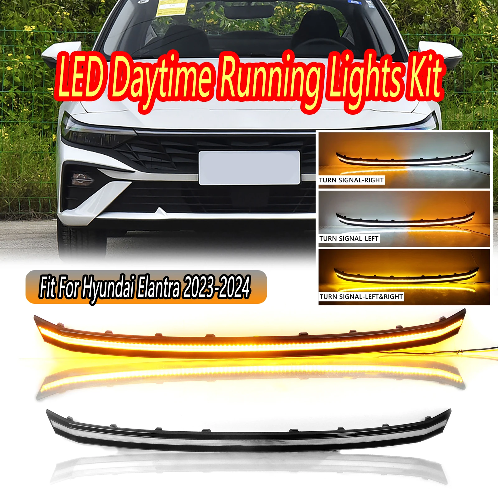 Car Center Grille Light LED Daytime Running Light Kit Dynamic Turn Signal Fit for Hyundai Elantra 2023-2024
Car Center Grille Light LED Daytime Running Light Kit Dynamic Turn Signal Fit for Hyundai Elantra 2023-2024