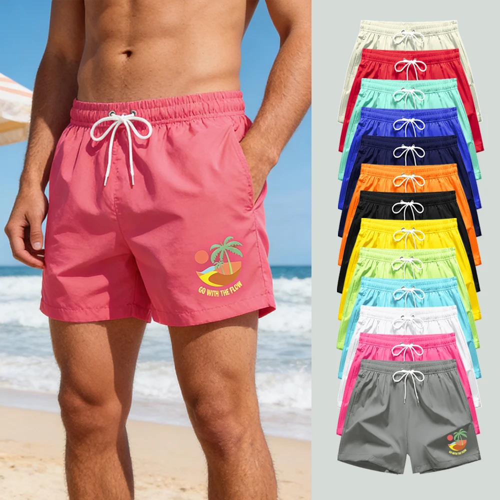 Men's Summer Quick Dry Surf Board Beach Shorts "GO WITH THE FLOW" Print Elastic Waist Drawstring with Mesh Liner & Pockets
Men's Summer Quick Dry Surf Board Beach Shorts "GO WITH THE FLOW" Print Elastic Waist Drawstring with Mesh Liner & Pockets