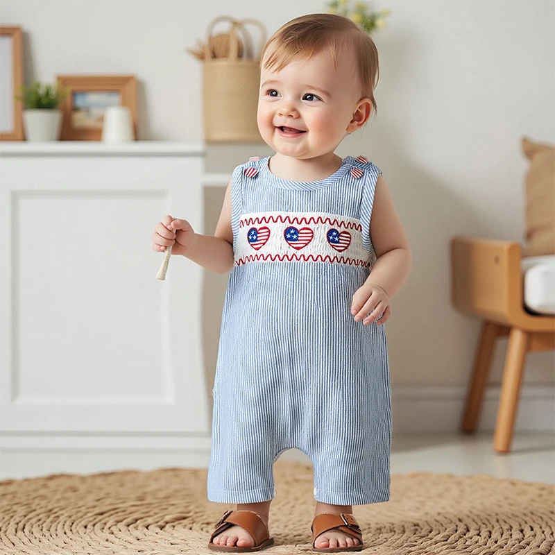 Baby Boys Rompers Independence Day Clothes Star Stripe Heart Embroidery Summer Sleeveless Bodysuits Jumpsuits
Baby Boys Rompers Independence Day Clothes Star Stripe Heart Embroidery Summer Sleeveless Bodysuits Jumpsuits