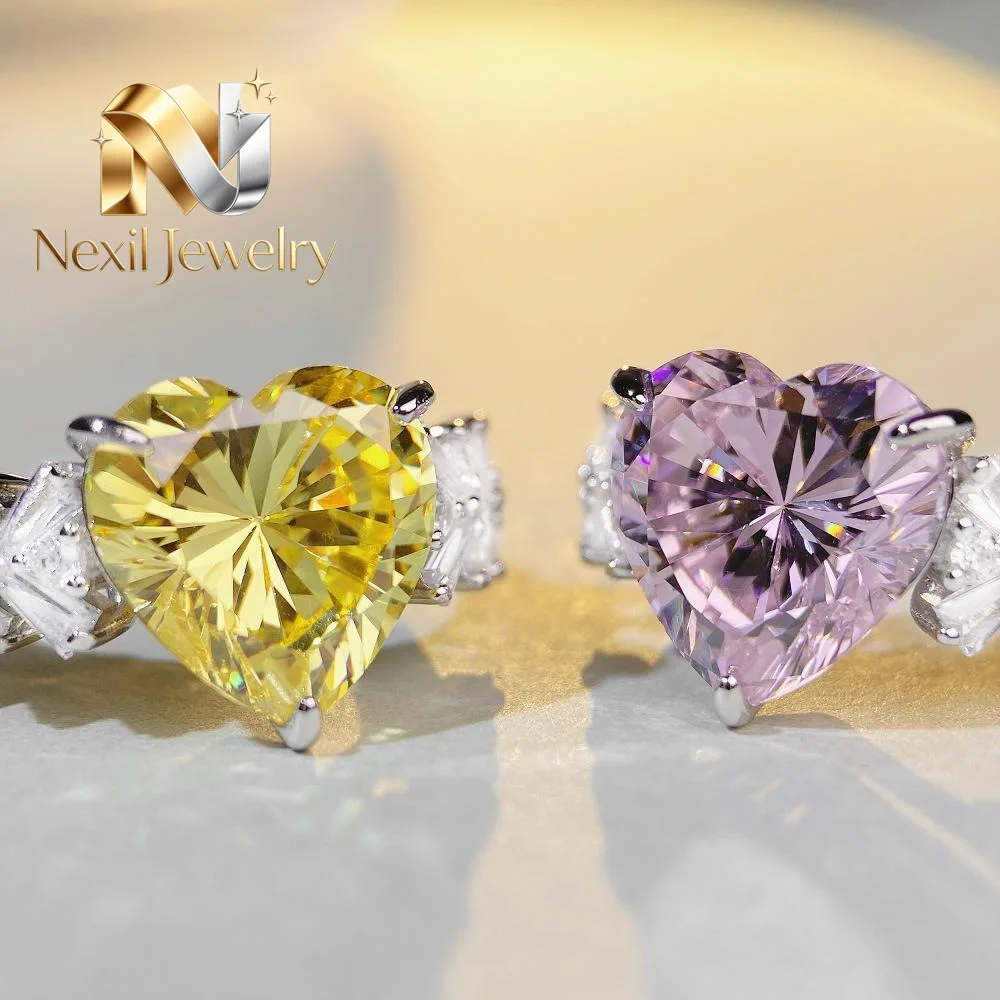 Nexil Jewelry Luxury Solid Platinum PT950 Women's Heart-shaped Love Diamond Ring with Moissanite Diamond Ring
Nexil Jewelry Luxury Solid Platinum PT950 Women's Heart-shaped Love Diamond Ring with Moissanite Diamond Ring