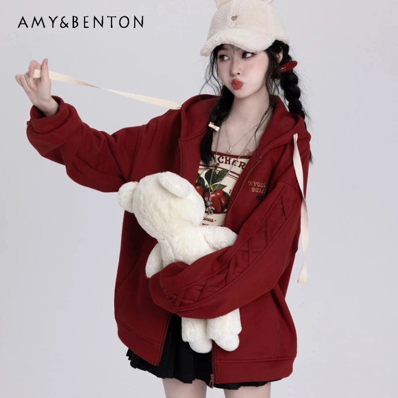2024 New College Style Autumn Multi-Color Zipper Hooded Cardigan Fleece Sweater Jacket For Women
2024 New College Style Autumn Multi-Color Zipper Hooded Cardigan Fleece Sweater Jacket For Women