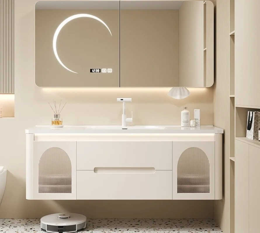 Bathroom cabinet simple light luxury ceramic combination toilet cream rounded corners integrated wash hand washbasin
Bathroom cabinet simple light luxury ceramic combination toilet cream rounded corners integrated wash hand washbasin