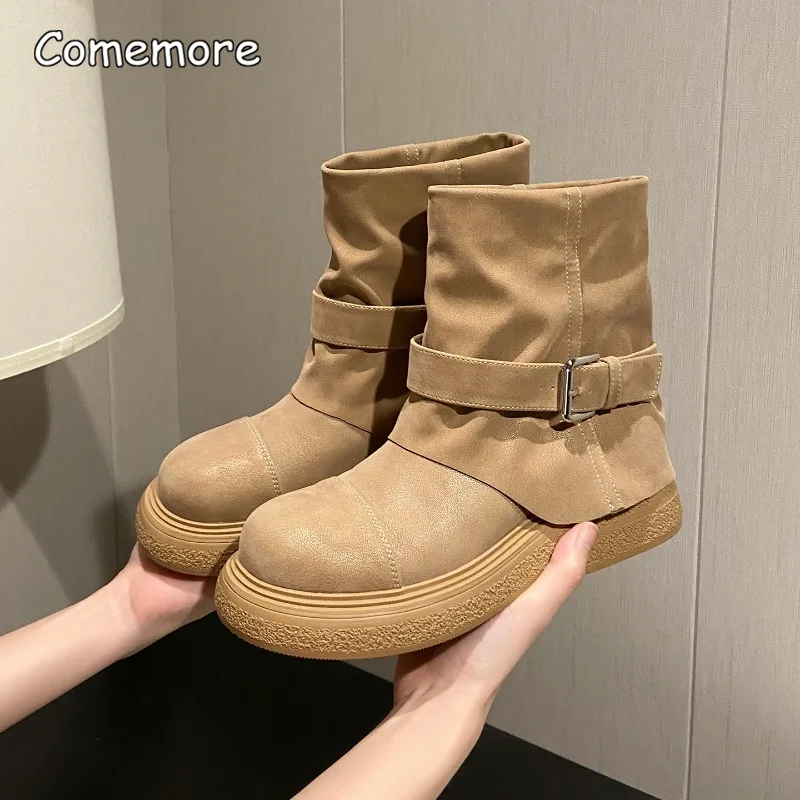 Matte Patent Leather Lace Up Fashion Boots Women Shoes New Retro Motorcycle Short Boots Thick Bottom Work Boots
Matte Patent Leather Lace Up Fashion Boots Women Shoes New Retro Motorcycle Short Boots Thick Bottom Work Boots
