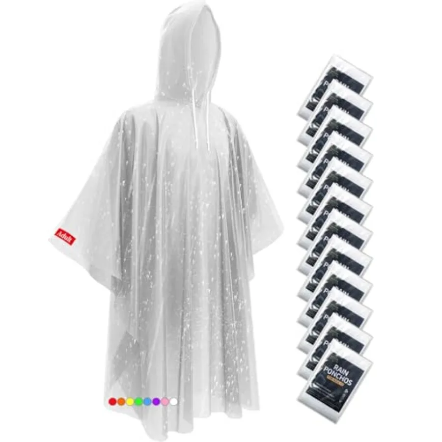 Hitituto Rain Ponchos for Adults - Extra Long Emergency Poncho with Hood, 6/12/24 Family Pack Raincoat, Home Survival Kits
Hitituto Rain Ponchos for Adults - Extra Long Emergency Poncho with Hood, 6/12/24 Family Pack Raincoat, Home Survival Kits