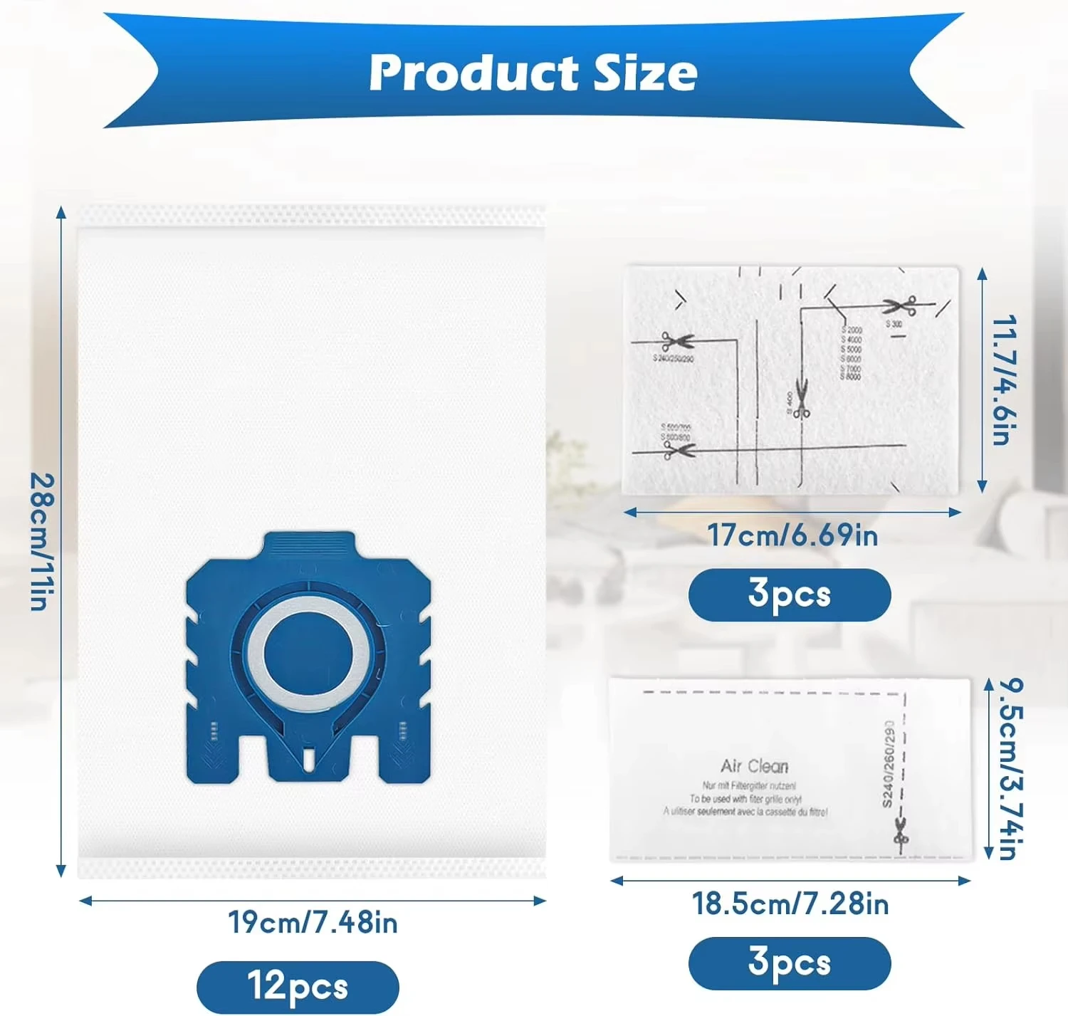 3D Airclean Bags Replacement For Miele GN Vacuum Cleaner Bags Classic C1 Complete C1 C2 C3 S227 S240 S270 S400 S2 S5 S8
3D Airclean Bags Replacement For Miele GN Vacuum Cleaner Bags Classic C1 Complete C1 C2 C3 S227 S240 S270 S400 S2 S5 S8