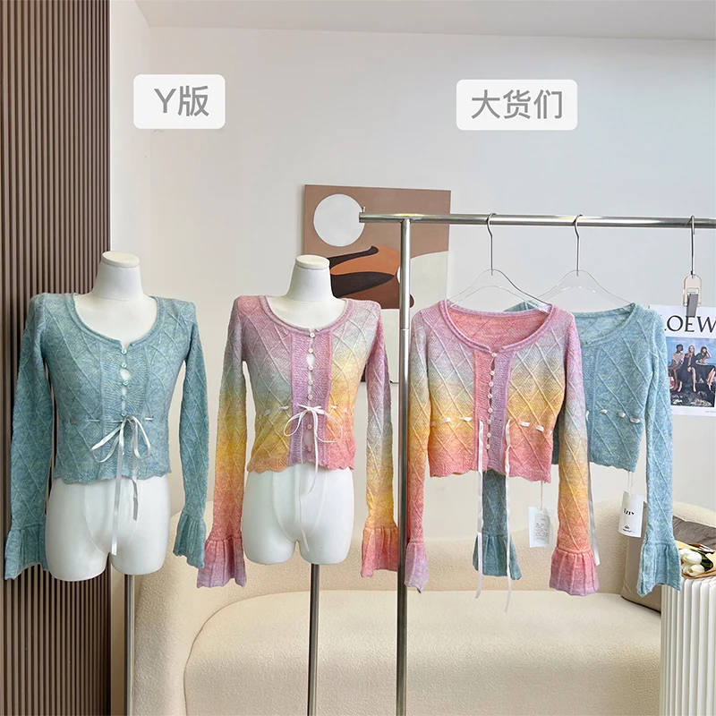 French Style Cropped Inner Knitted Cardigan Jacket For Women New Season Design Sensibility Niche Pink Base Layer Top Pullovers
French Style Cropped Inner Knitted Cardigan Jacket For Women New Season Design Sensibility Niche Pink Base Layer Top Pullovers