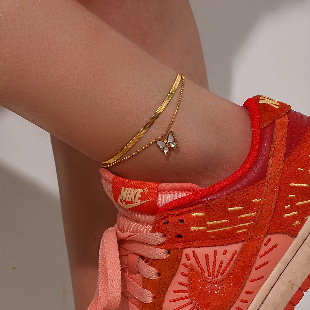 18K Gold Plated Waterproof Cute Zircon Shell Butterfly Anklet Serpentine Chain Suitable Gift For Family and Friends
18K Gold Plated Waterproof Cute Zircon Shell Butterfly Anklet Serpentine Chain Suitable Gift For Family and Friends