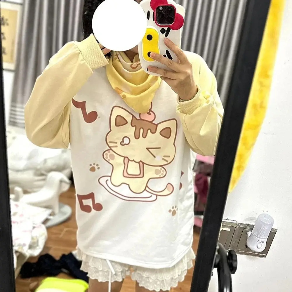 Kimotimo Japan Style Cute Anime Print Long Sleeve T-shirt Lady Patchwork Loose Round Neck Tops Kawaii Casual Versatile Y2k Tees
Kimotimo Japan Style Cute Anime Print Long Sleeve T-shirt Lady Patchwork Loose Round Neck Tops Kawaii Casual Versatile Y2k Tees
