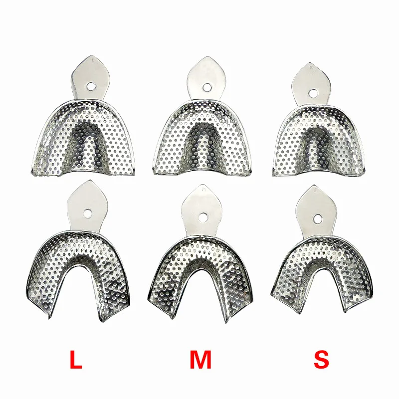 Набор из 6 штук: Стоматологические оттискные лотки из нержавеющей стали, автоклавируемые, с отверстиями, для зубных протезов, инструмент для стоматолога
Набор из 6 штук: Стоматологические оттискные лотки из нержавеющей стали, автоклавируемые, с отверстиями, для зубных протезов, инструмент для стоматолога