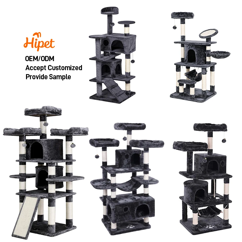 Wholesale Custom Design Modern Large Grey Beige Brown Plush Wood Luxury Halloween Cat Tree Multi-Level Condo Scratching Posts
Wholesale Custom Design Modern Large Grey Beige Brown Plush Wood Luxury Halloween Cat Tree Multi-Level Condo Scratching Posts