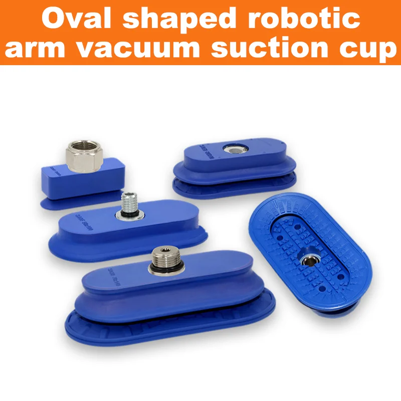 SAOF-50X16 SAOB-60X30 Oval Shape Robotic Arm Vacuum Suction Cup with Connecting Rod for Handling Metal Sheets Pneumatic Lifter
SAOF-50X16 SAOB-60X30 Oval Shape Robotic Arm Vacuum Suction Cup with Connecting Rod for Handling Metal Sheets Pneumatic Lifter