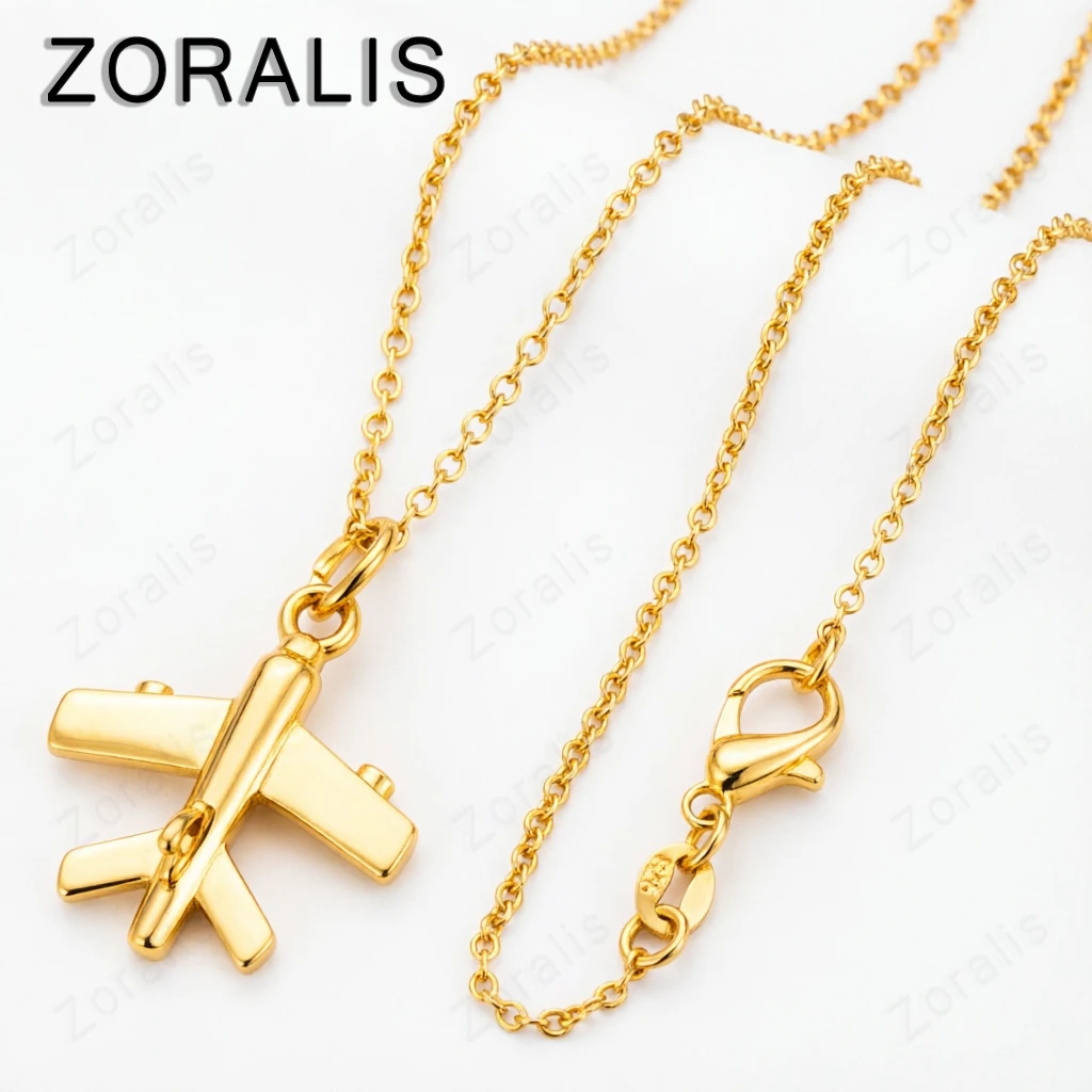 Kpop 18K Gold Man Woman Aircraft Pendant Necklace Engagement Wedding Party Jewelry 16/18/20/22/24/26/28/30 Inch Chain
Kpop 18K Gold Man Woman Aircraft Pendant Necklace Engagement Wedding Party Jewelry 16/18/20/22/24/26/28/30 Inch Chain
