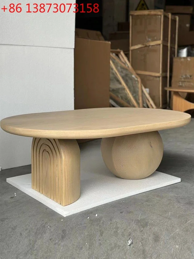 Medieval wabi-sabi style designer oval coffee table retro style simple creative art solid wood coffee table
Medieval wabi-sabi style designer oval coffee table retro style simple creative art solid wood coffee table
