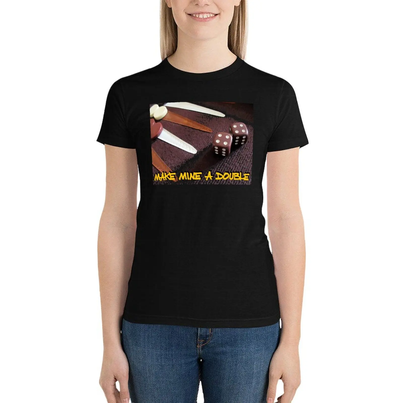 Make mine a double - backgammon T-Shirt plus size tops Aesthetic clothing funny aesthetic clothes cotton t shirts Women
Make mine a double - backgammon T-Shirt plus size tops Aesthetic clothing funny aesthetic clothes cotton t shirts Women