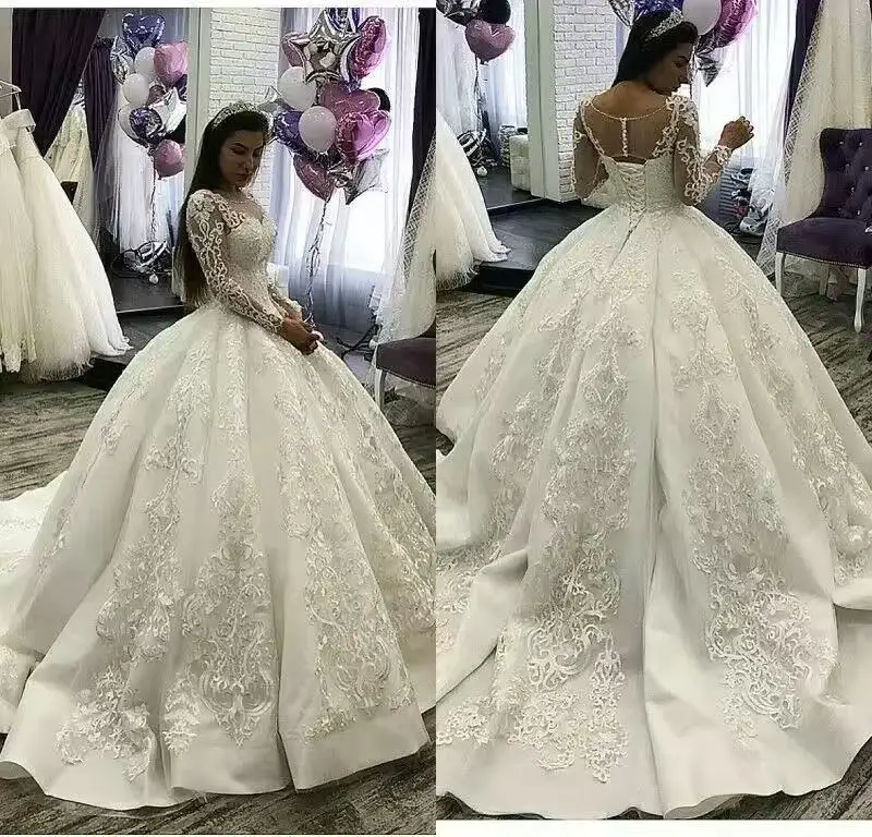 ONELIFE Customized Graceful Lace Up Corset Bridal Ball Gowns Long Sleeves Bride Appliques Custom Made Wedding Dresses vestidos
ONELIFE Customized Graceful Lace Up Corset Bridal Ball Gowns Long Sleeves Bride Appliques Custom Made Wedding Dresses vestidos