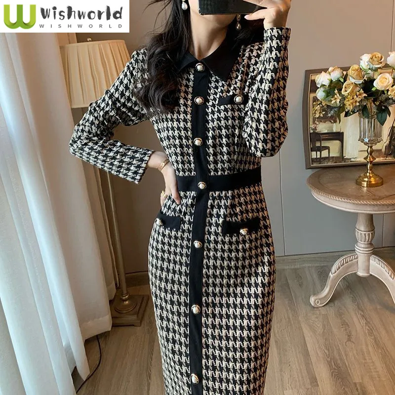 Autumn and Winter French Retro Goddess Fan Mingyuan Temperament Waist Cinching and Slimming Knitted Elegant Dress
Autumn and Winter French Retro Goddess Fan Mingyuan Temperament Waist Cinching and Slimming Knitted Elegant Dress
