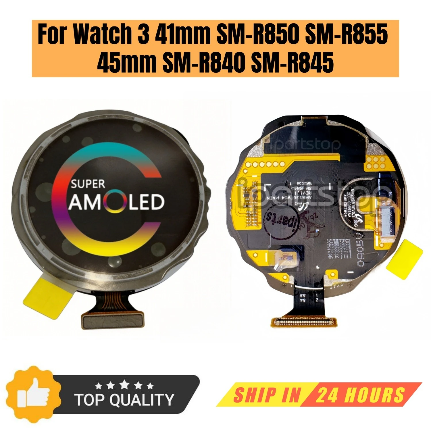 iParts Replacement New Display for Samsung Galaxy Watch3 SM-R850 SM-R855F 41mm SM-R840 R845F 45mm AMOLED Touch Screen Assembly
iParts Replacement New Display for Samsung Galaxy Watch3 SM-R850 SM-R855F 41mm SM-R840 R845F 45mm AMOLED Touch Screen Assembly