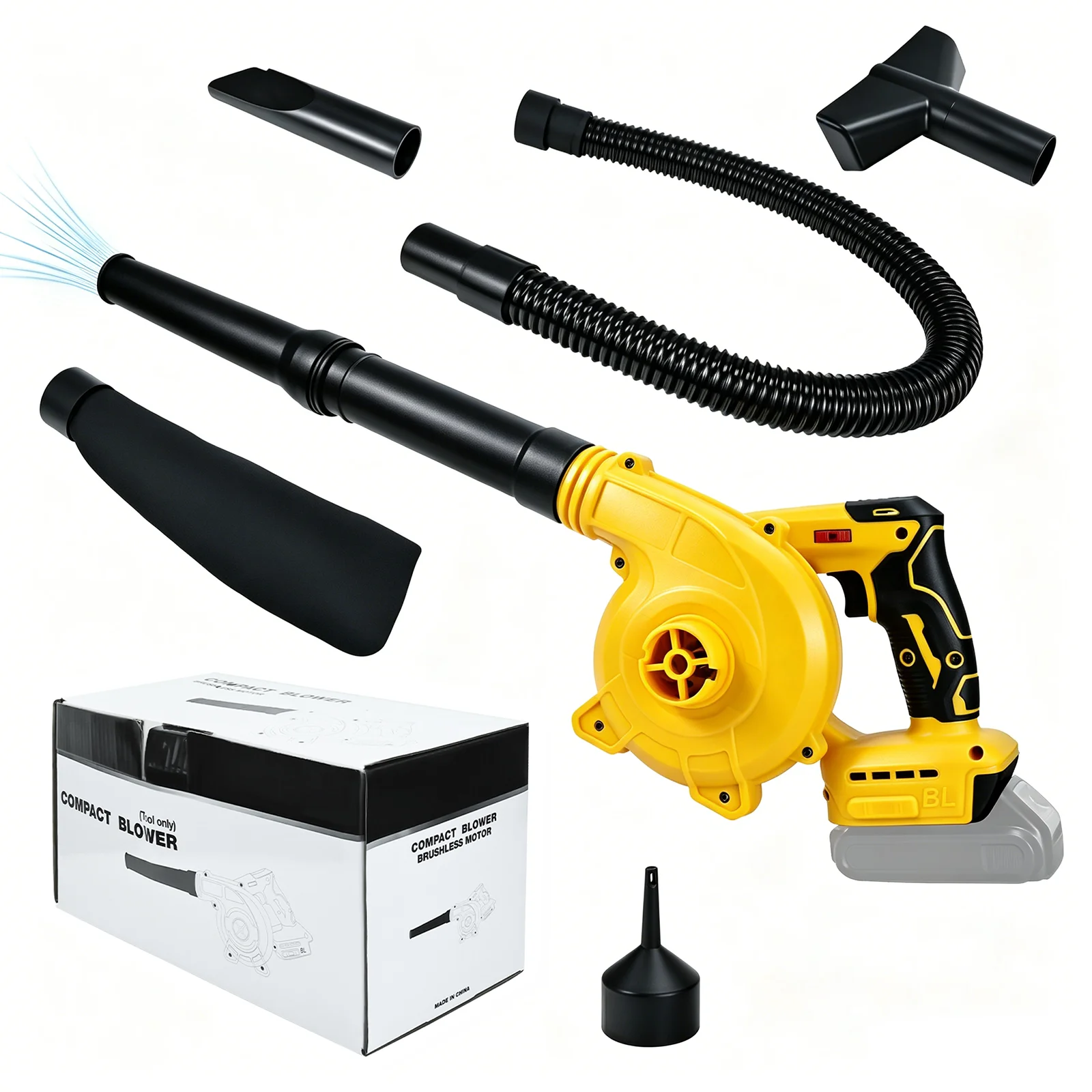 Cordless Leaf Blower Brushless Electric Air Blower 6 Speed Up to 180MPH Blower Vacuum Cleaner for Dewalt 20V Battery Pin
Cordless Leaf Blower Brushless Electric Air Blower 6 Speed Up to 180MPH Blower Vacuum Cleaner for Dewalt 20V Battery Pin