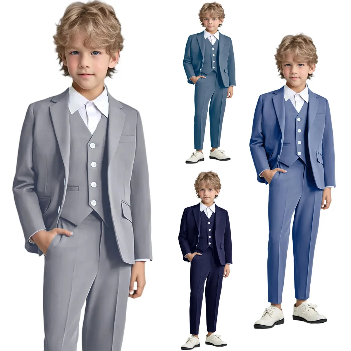 Boys Suits Colorful Formal Suits 3 Piece Slim Fit Dresswear Suit Set School Uniforms For Spring Autumn Weddings Children Party
Boys Suits Colorful Formal Suits 3 Piece Slim Fit Dresswear Suit Set School Uniforms For Spring Autumn Weddings Children Party