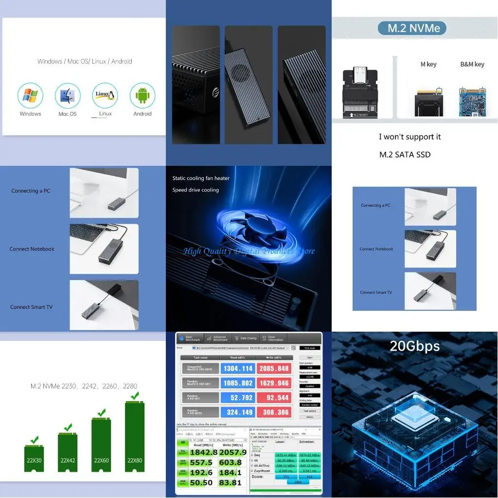 U2JE 20Gbps M.2 NVME SSD Cases Transmission External USB3.2 Gen2 Type-C
U2JE 20Gbps M.2 NVME SSD Cases Transmission External USB3.2 Gen2 Type-C